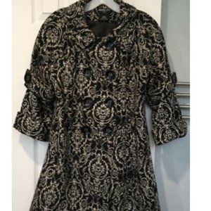 Neslay Paris Damask Print Long Coat Jacket